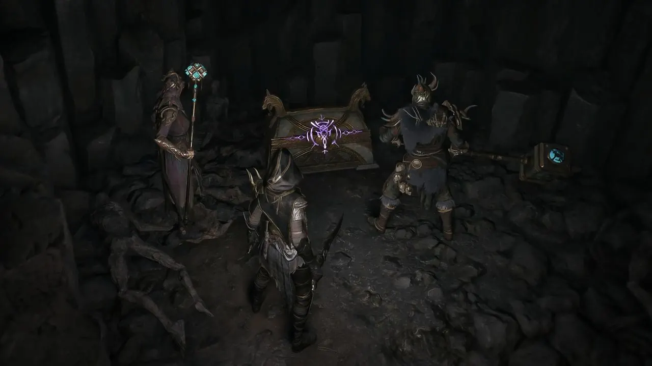 Official Mistfall Hunter scene of a ruined bridge surrounded by golden mist and extraction danger